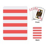 Horizontal Stripes - White and Pastel Red Playing Cards Single Design