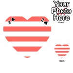 Horizontal Stripes - White and Pastel Red Playing Cards 54 (Heart)