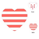 Horizontal Stripes - White and Pastel Red Playing Cards (Heart)