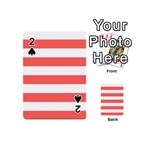 Horizontal Stripes - White and Pastel Red Playing Cards 54 (Mini)