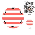 Horizontal Stripes - White and Pastel Red Playing Cards 54 (Round)