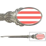 Horizontal Stripes - White and Pastel Red Letter Opener