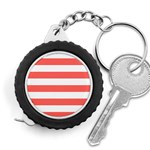 Horizontal Stripes - White and Pastel Red Measuring Tape