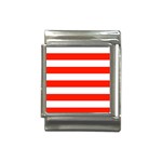 Horizontal Stripes - White and Ferrari Red Italian Charm (13mm)