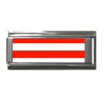 Horizontal Stripes - White and Ferrari Red Superlink Italian Charm (9mm)