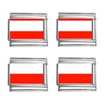 Horizontal Stripes - White and Ferrari Red 9mm Italian Charm (4 pack)