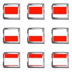 Horizontal Stripes - White and Ferrari Red Mega Link Italian Charm (9 pack)