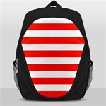 Horizontal Stripes - White and Ferrari Red Backpack Bag