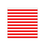 Horizontal Stripes - White and Red Satin Bandana Scarf