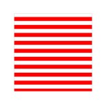 Horizontal Stripes - White and Red Small Satin Scarf  (Square)