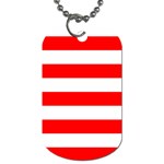 Horizontal Stripes - White and Red Dog Tag (Two Sides)