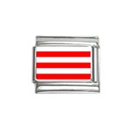 Horizontal Stripes - White and Red Italian Charm (9mm)