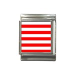 Horizontal Stripes - White and Red Italian Charm (13mm)