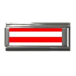 Horizontal Stripes - White and Red Superlink Italian Charm (9mm)