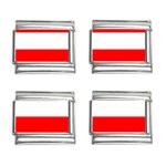 Horizontal Stripes - White and Red 9mm Italian Charm (4 pack)