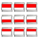 Horizontal Stripes - White and Red 9mm Italian Charm (9 pack)