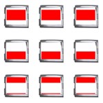 Horizontal Stripes - White and Red Mega Link Italian Charm (9 pack)