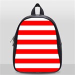 Horizontal Stripes - White and Red School Bag (Small)