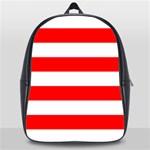 Horizontal Stripes - White and Red School Bag (XL)