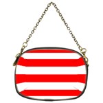 Horizontal Stripes - White and Red Chain Purse (Two Sides)