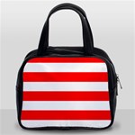 Horizontal Stripes - White and Red Classic Handbag (Two Sides)