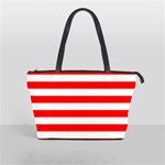 Horizontal Stripes - White and Red Classic Shoulder Handbag (One Side)