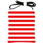 Horizontal Stripes - White and Red Shoulder Sling Bag