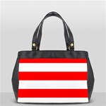 Horizontal Stripes - White and Red Oversize Office Handbag (One Side)