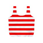 Horizontal Stripes - White and Red Full Print Recycle Bag (S)