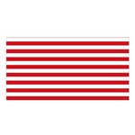 Horizontal Stripes - White and Fire Engine Red Satin Shawl