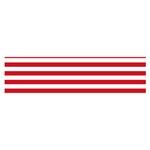 Horizontal Stripes - White and Fire Engine Red Satin Scarf (Oblong)