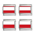 Horizontal Stripes - White and Fire Engine Red 9mm Italian Charm (4 pack)