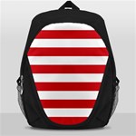 Horizontal Stripes - White and Fire Engine Red Backpack Bag