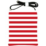 Horizontal Stripes - White and Fire Engine Red Shoulder Sling Bag