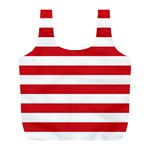 Horizontal Stripes - White and Fire Engine Red Full Print Recycle Bag (L)