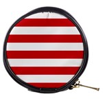 Horizontal Stripes - White and Fire Engine Red Mini Makeup Bag