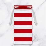 Horizontal Stripes - White and Fire Engine Red Jewelry Bag