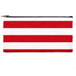 Horizontal Stripes - White and Fire Engine Red Pencil Case