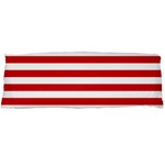 Horizontal Stripes - White and Fire Engine Red Body Pillow Case (Dakimakura) (One Side)