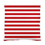 Horizontal Stripes - White and Fire Engine Red Standard Cushion Case (One Side)