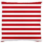 Horizontal Stripes - White and Fire Engine Red Large Cushion Case (Two Sides)