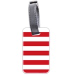 Horizontal Stripes - White and Fire Engine Red Luggage Tag (Two Sides)