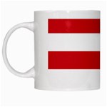 Horizontal Stripes - White and Fire Engine Red White Mug