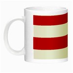 Horizontal Stripes - White and Fire Engine Red Night Luminous Mug