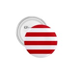 Horizontal Stripes - White and Fire Engine Red 1.75  Button