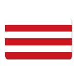 Horizontal Stripes - White and Fire Engine Red Magnet (Rectangular)