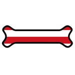 Horizontal Stripes - White and Fire Engine Red Magnet (Dog Bone)