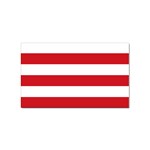 Horizontal Stripes - White and Fire Engine Red Sticker Rectangular (100 pack)