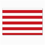 Horizontal Stripes - White and Fire Engine Red Postcard 4  x 6 