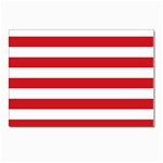 Horizontal Stripes - White and Fire Engine Red Postcard 5  x 7 